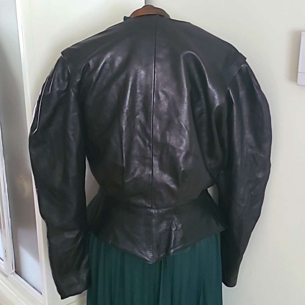 Pierrot Le Loup Paris Vintage Leather Jacket Designer Y2K Front Wrap Rouge sz M - Picture 2 of 16